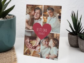 Fotoaufsteller aus Glas Geschenk für Oma