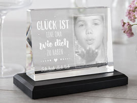 Glasfoto als Geschenk für Oma