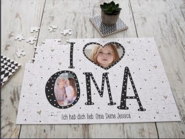 Bedrucktes Puzzle für Oma