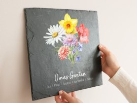 Schieferplatte Omas Garten