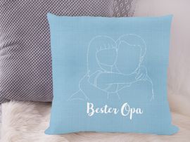  Besticktes Kissen Lineart-Style für Opa