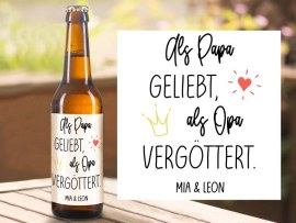 Bieretiketten mit Opa-Spruch