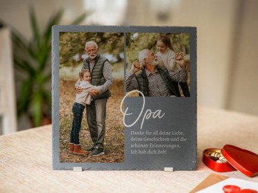 Schieferplatte Opa
