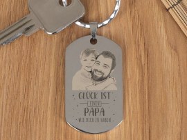 Gravierter Schlüsselanhänger Papa-Geschenk
