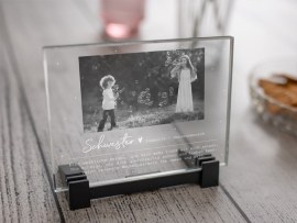 Glaskachel für die beste Schwester