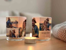 Windlicht mit Fotos