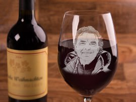 Weinglas mit Fotogravur zum Jubiläum