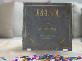 Schieferplatte als Urkunde