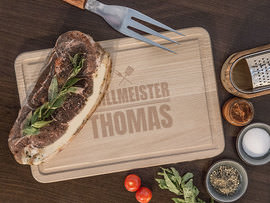 Holzschneidebrett als Männergeschenk
