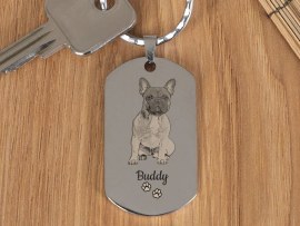 Schlüsselanhänger graviert mit Hundefoto