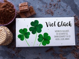 Foto-Schokolade Viel Glück