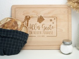 Holzschneidebrett mit Gravur