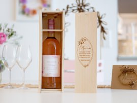 DIY Geschenkset Flaschenkiste, Weinflasche, Weinglas