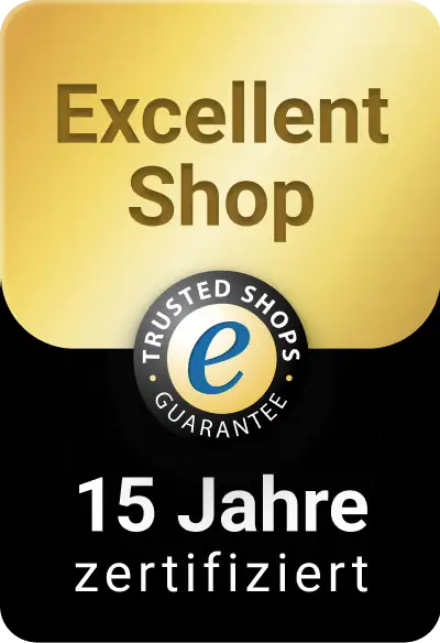 Trusted Shops Excellent Shop - 15 Jahre zertifiziert