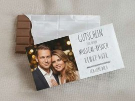 Schokolade als Gutschein gestalten