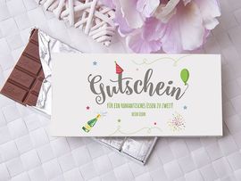 Schokolade als Gutschein gestalten