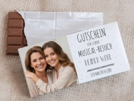 Weihnachtsgutschein als Schokolade verschenken