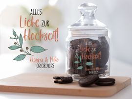 Bedrucktes Keksglas