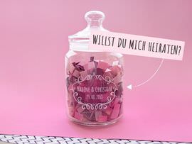 Heiratsantrag basteln mit Keksglas