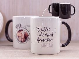 Tasse mit Zaubereffekt als Heiratsantrag