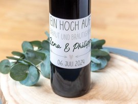 Personalisiertes Weinetikett Brautpaar