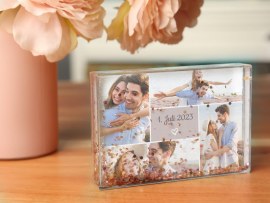 Schüttelrahmen mit Foto und Text für die Hochzeit