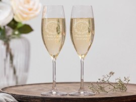 Sektglas mit Gravur für die Hochzeit