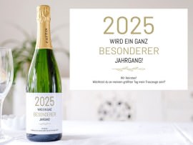 Personalisiertes Sektetikett Trauzeuge fragen