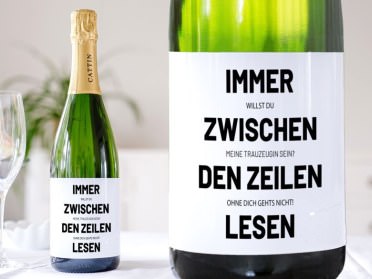 Personalisiertes Sektetikett Antrag Trauzeugin