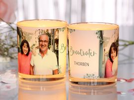 Foto-Windlicht für Brautvater