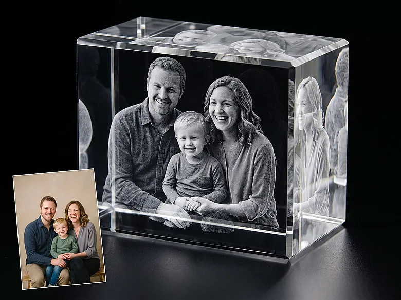 Foto in Glas mit 3D Effekt