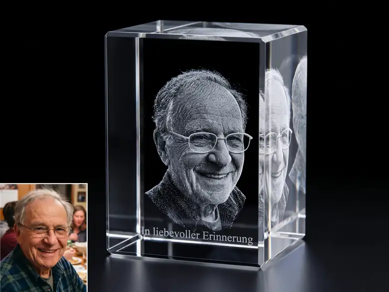 3D Glasfoto Trauer
