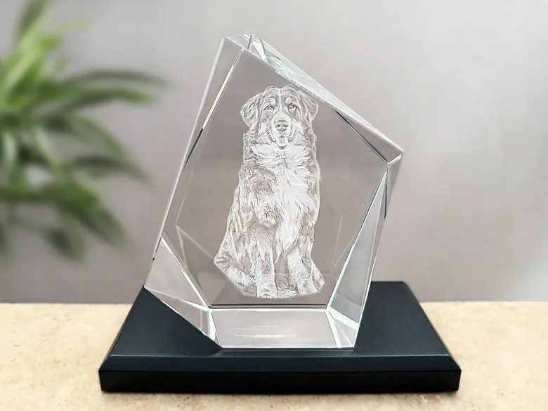 3D-Glasfoto in Kristallform