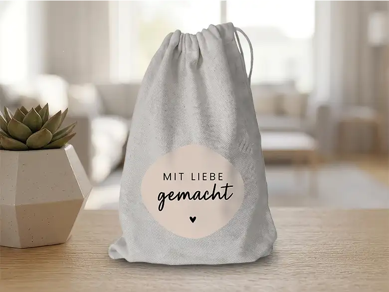 Geschenkbeutel mit Liebe gemacht