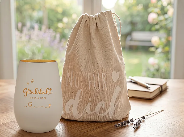 Geschenkbeutel für Gravur-Windlicht