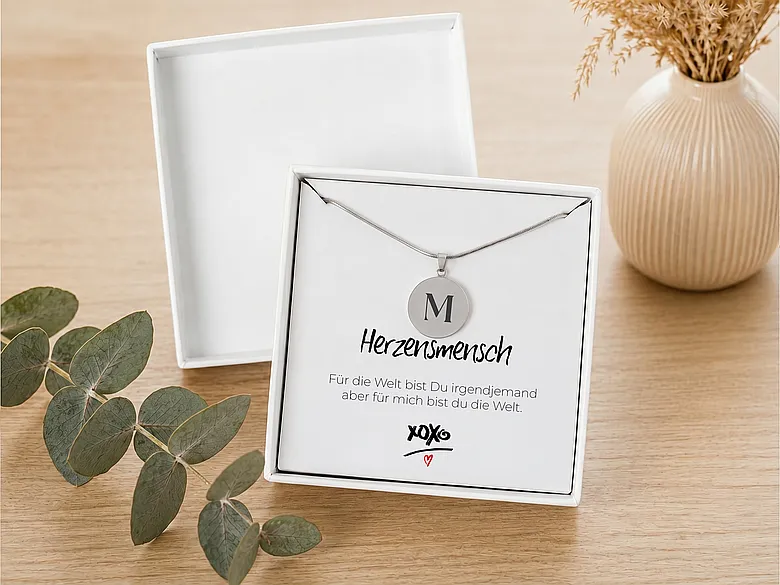 Geschenkschachtel Kette Motiv Herzensmensch