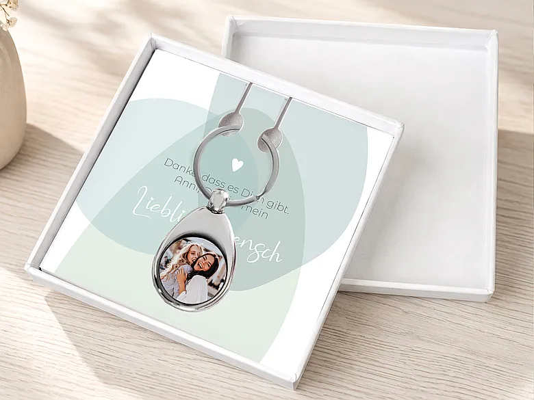 Geschenkschachtel Schlüsselanhänger Motiv grün