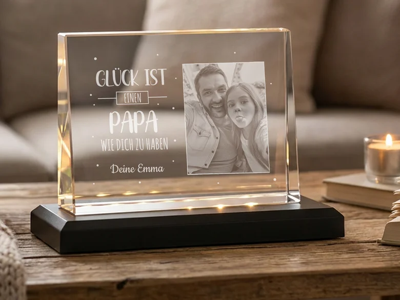 Glasfoto persönliches Weihnachtsgeschenk