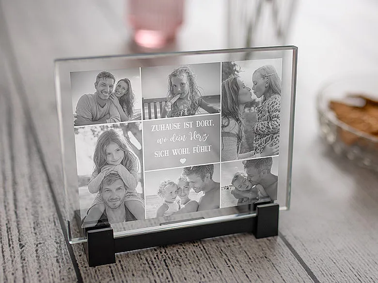 Glaskachel mit Familienfotos