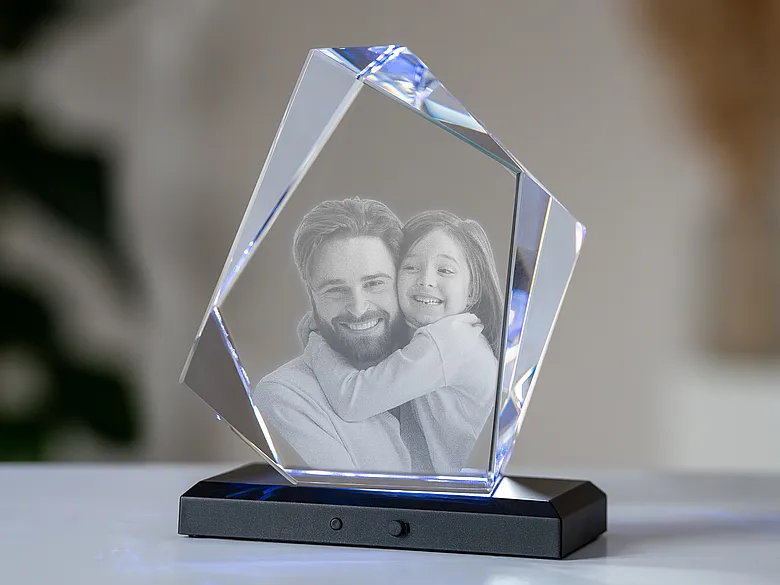 Glaskristall mit Foto Männergeschenk