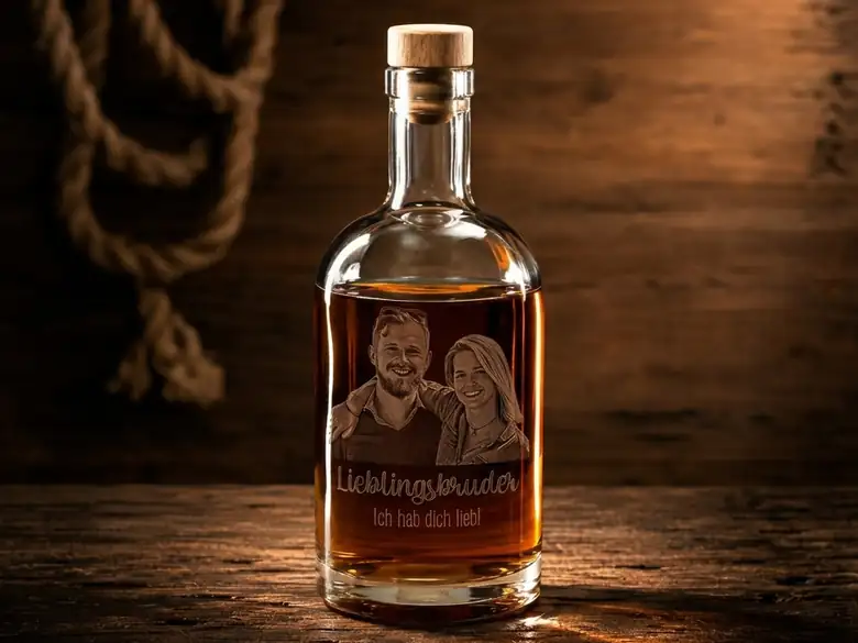 Flasche graviert mit Foto