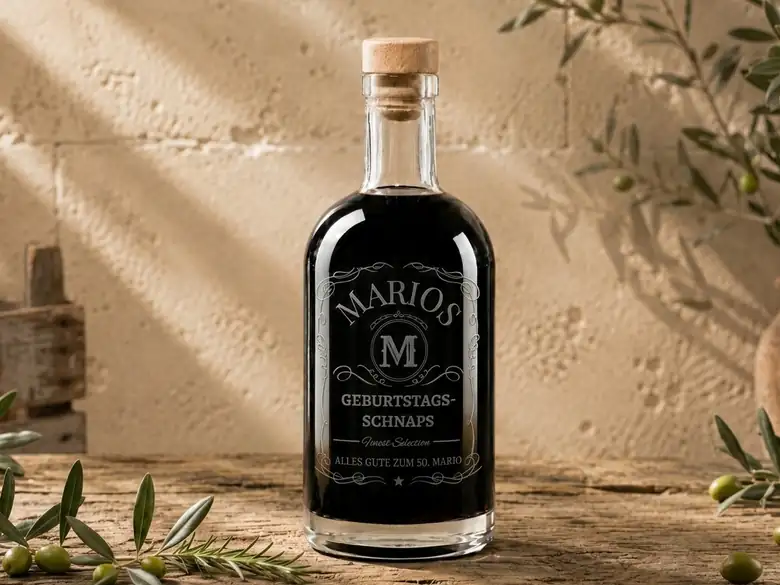 Gravierte Flasche zum Geburtstag