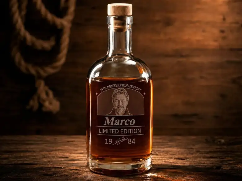 Gravierte Whiskyflasche