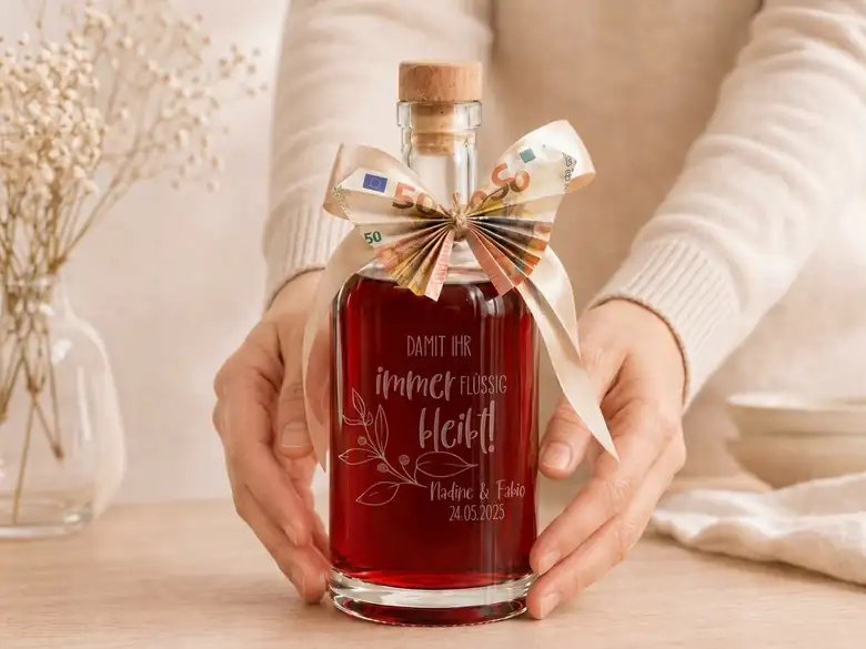 Flasche als Geldgeschenk