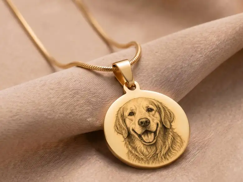 Halskette graviert mit Hundefoto