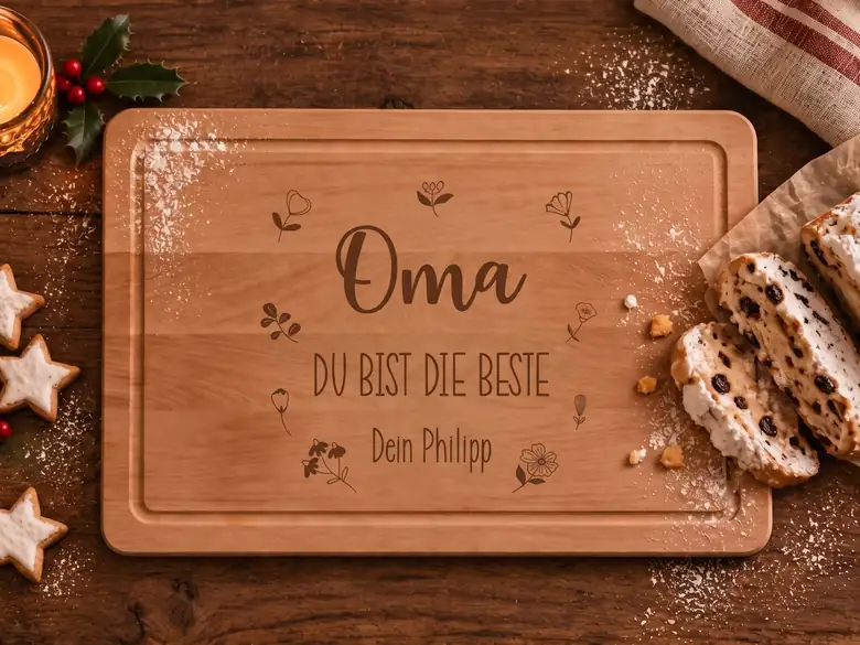 Graviertes Holzschneidebrett Weihnachtsgeschenk