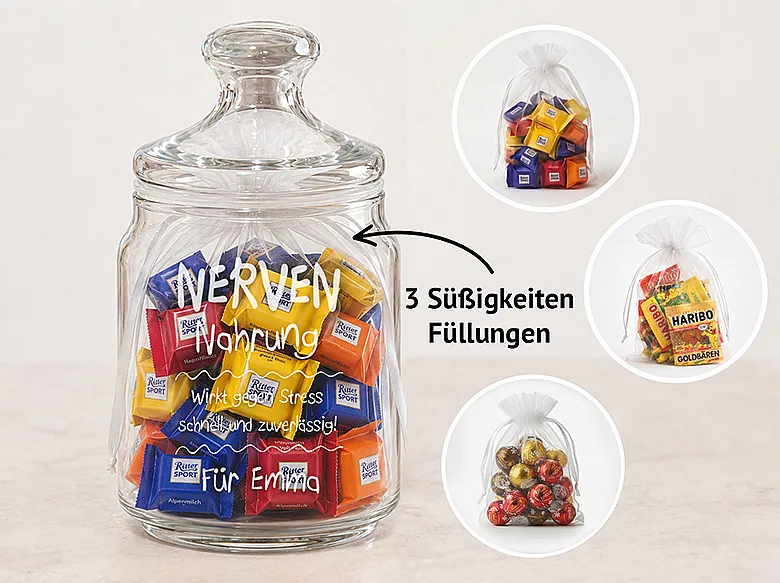 Keksglas mit Süßigkeitenfüllung