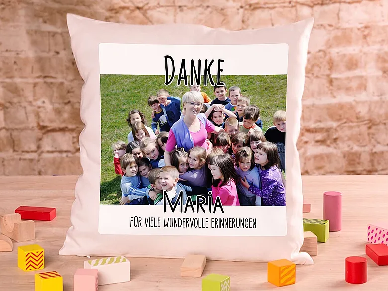 Kissen mit Namen zum Kindergarten-Abschied