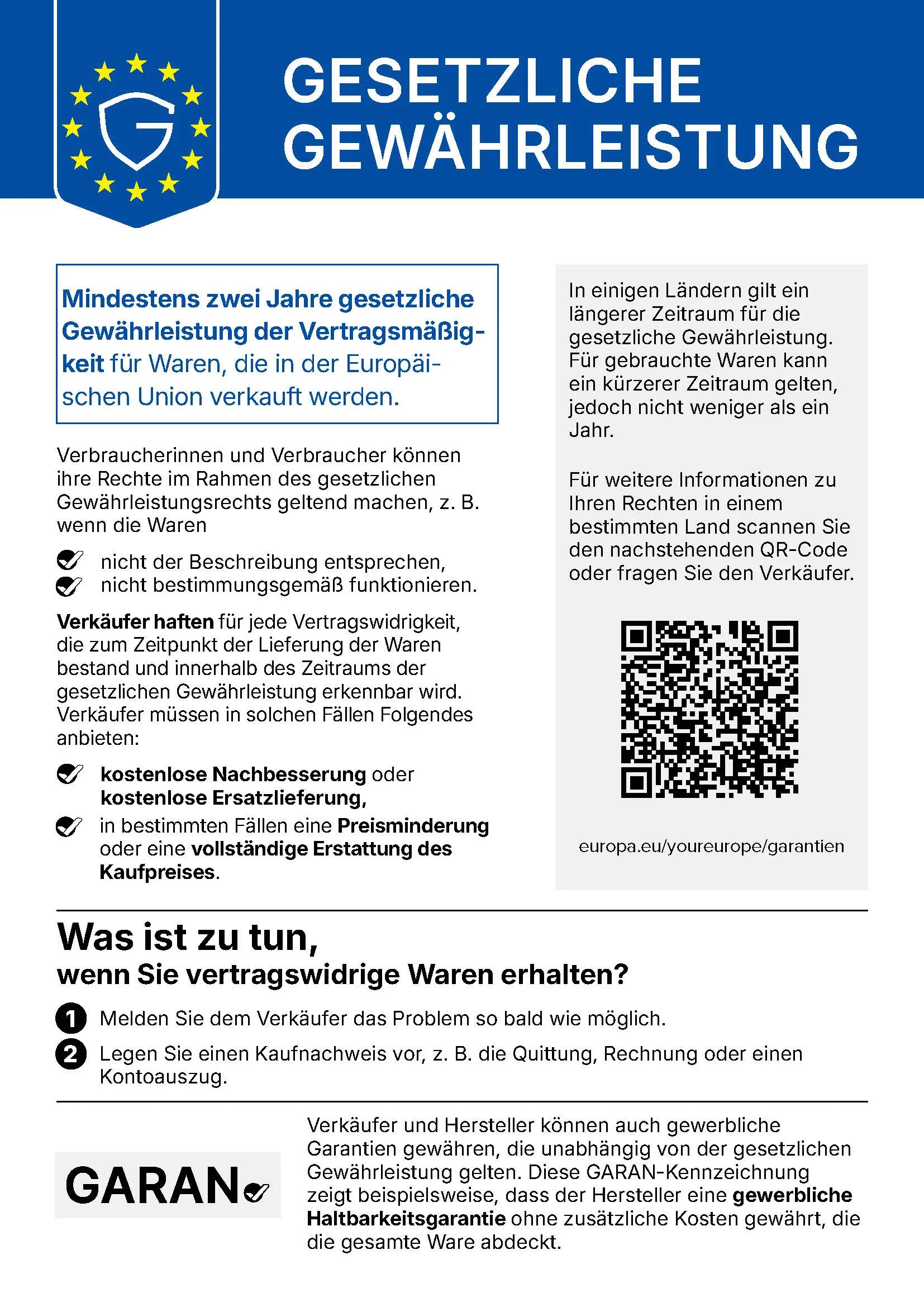 Legal Guarantee Notice