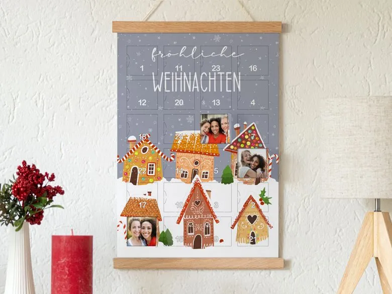 Adventskalender mit Foto-Poster